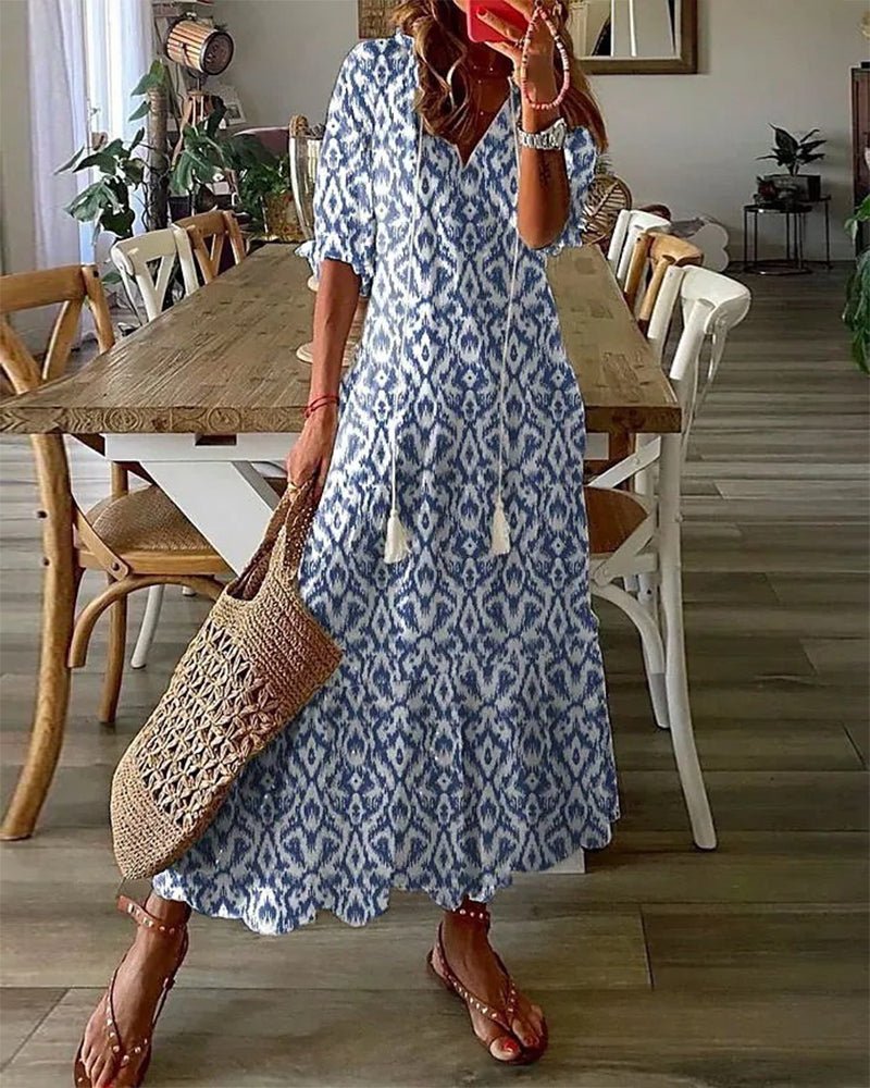 Rosalie | Boho A-Line Midi Dress