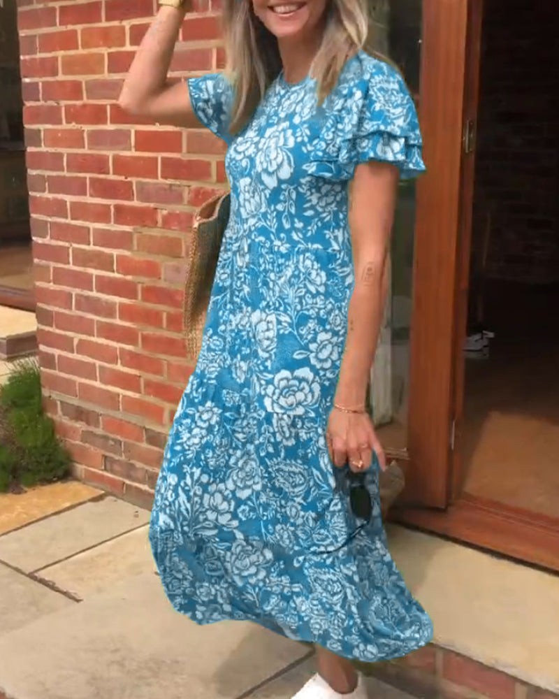 Floral Long Sleeve Maxi Dress
