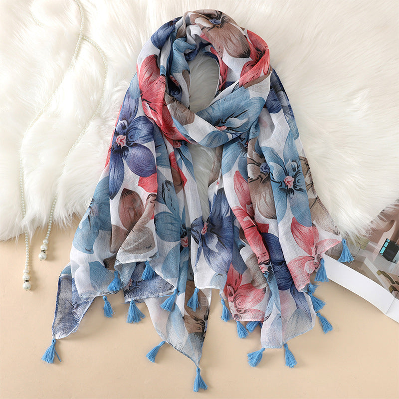 Rosalie | Casual Floral Print Scarf