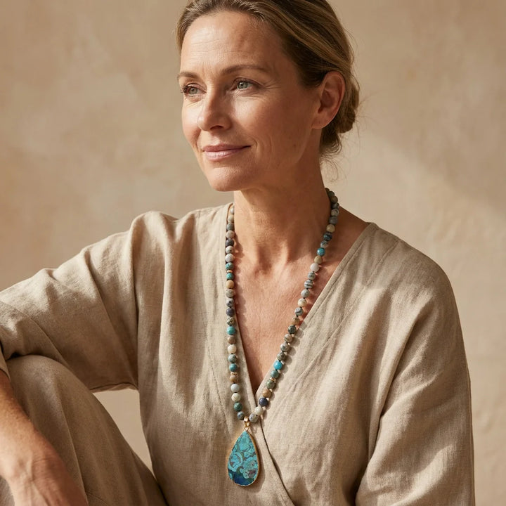 Wren | Flowing Ocean Jasper Necklace