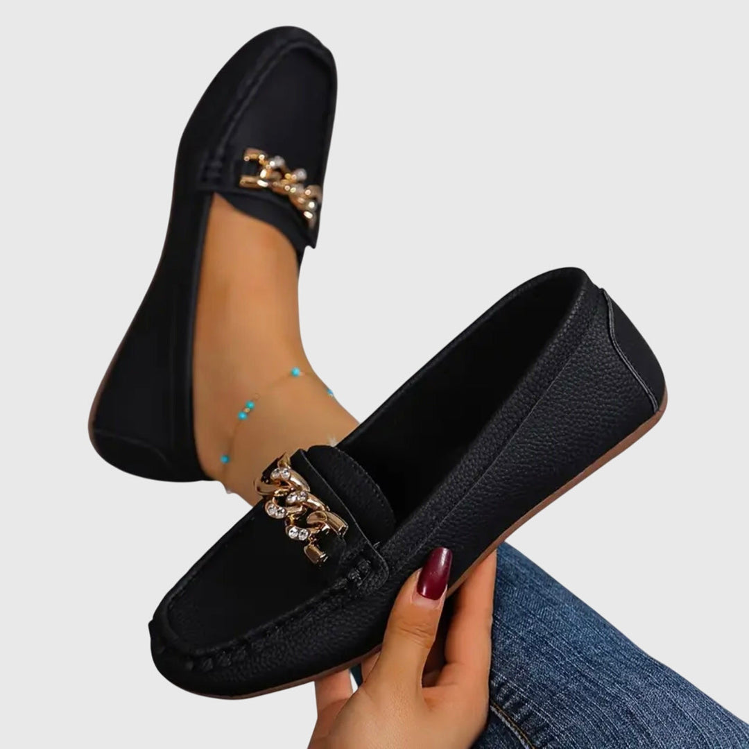 Eden | Flat Diamond Buckle Slippers