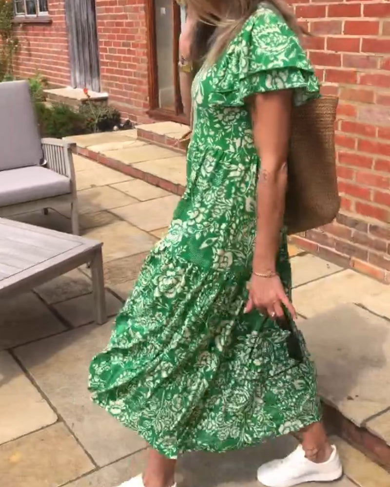 Floral Long Sleeve Maxi Dress