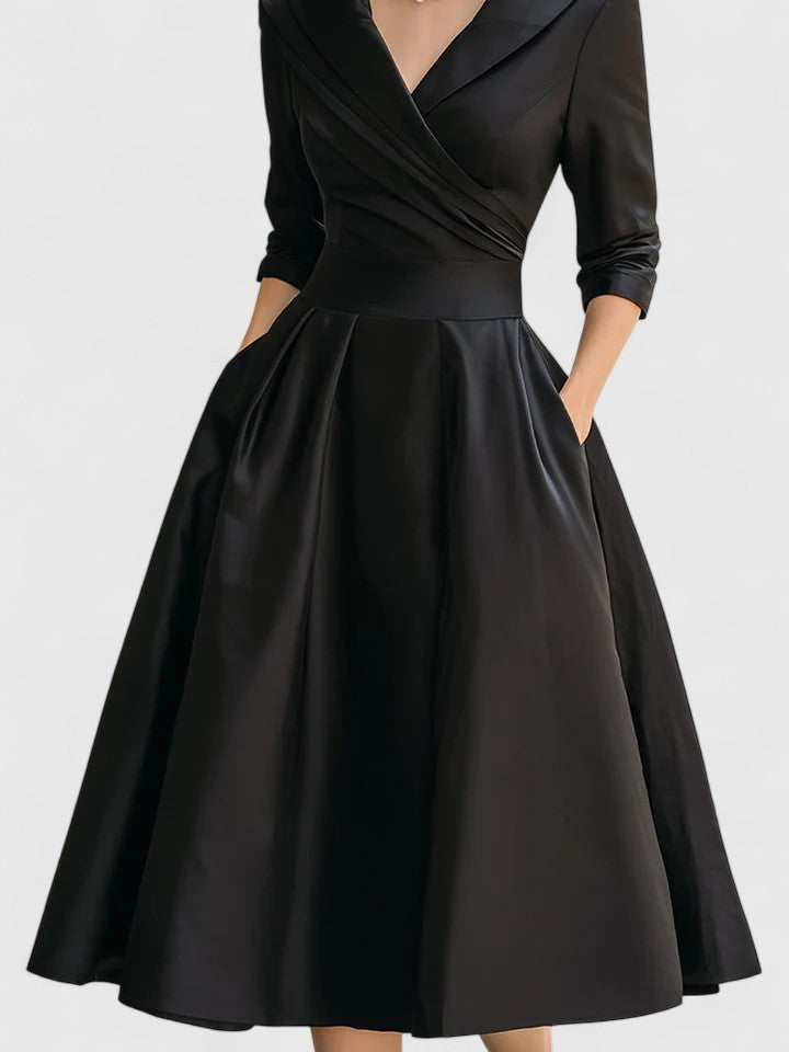 Zyrah Elegant Floral Midi Dress
