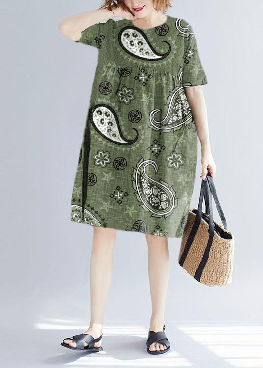 Black Women's Cotton Blend with O-Neck Pockets, Loose Summer Dresses