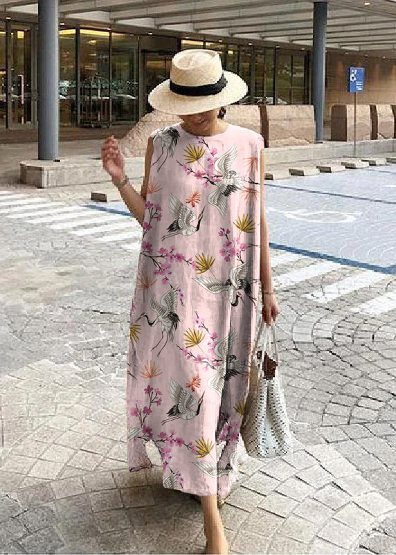 Khaki Side-Open Linen Cotton Dress