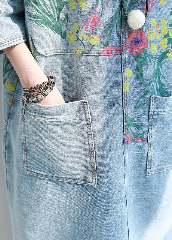 100% O-Pocket Cotton Quilted Dresses Runway Floral Dresses