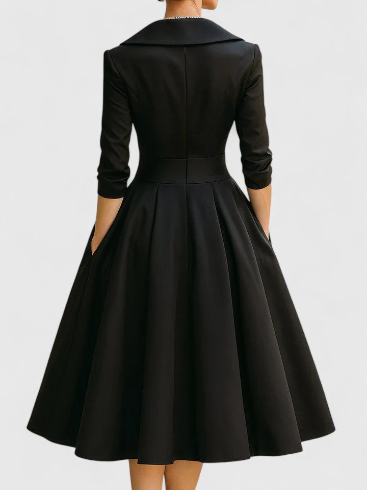 Zyrah Elegant Floral Midi Dress