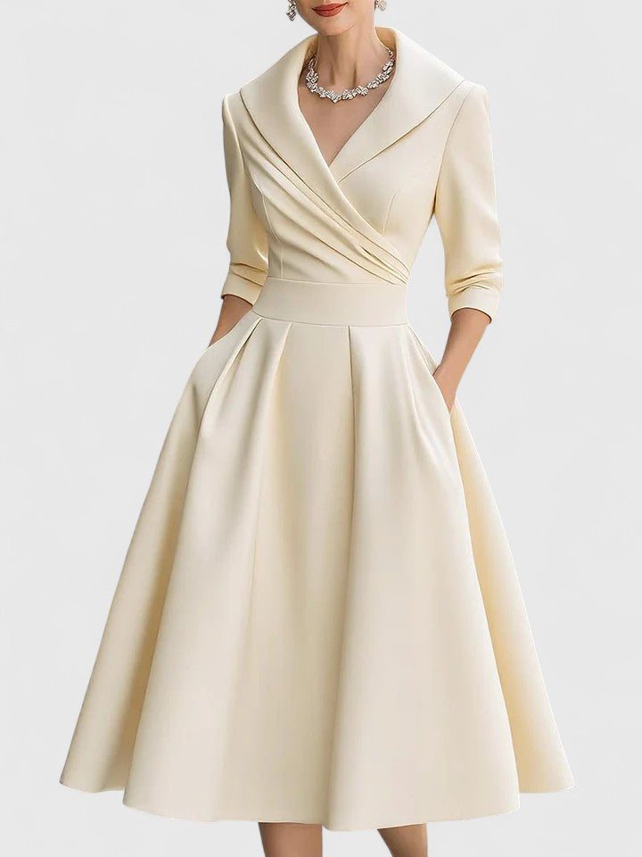 Zyrah Elegant Floral Midi Dress