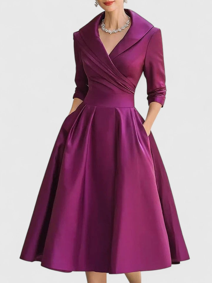 Zyrah Elegant Floral Midi Dress