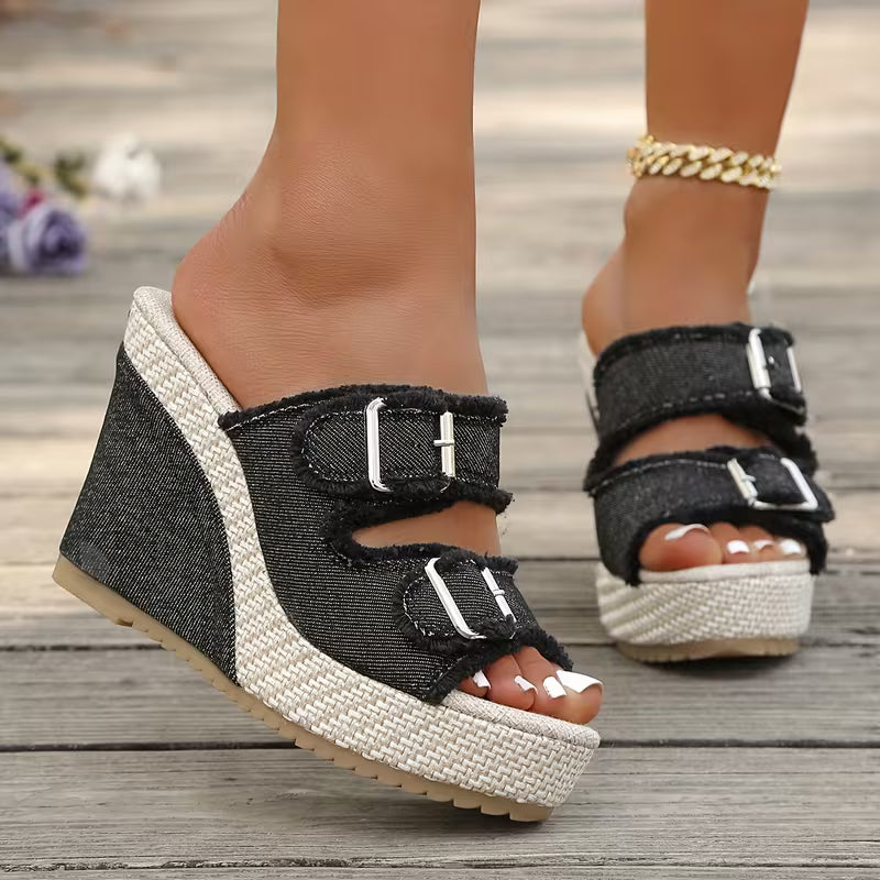 Atelier | Frayed Edge Wedge Sandal