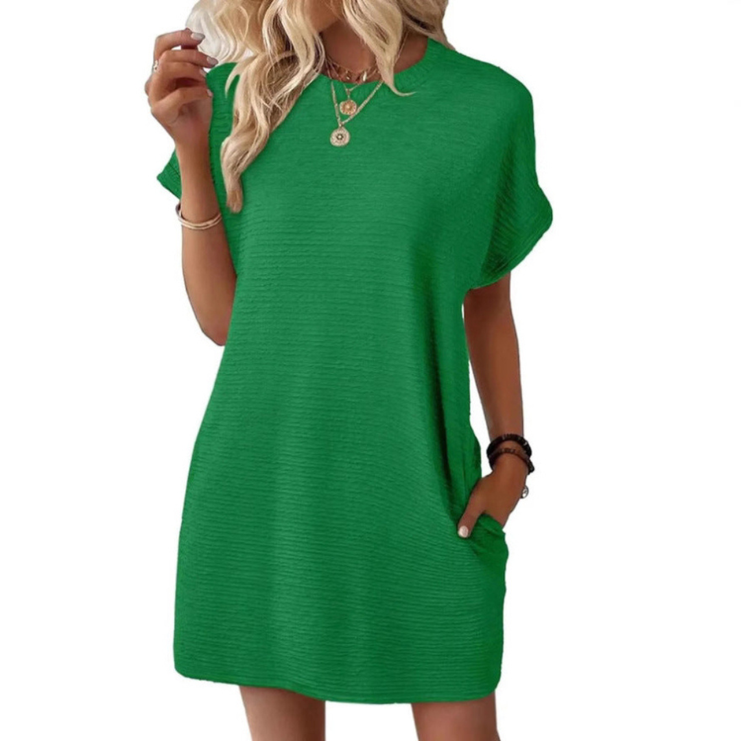 Ivay™ – Elegant Minimalist Summer Dress with Round Neckline