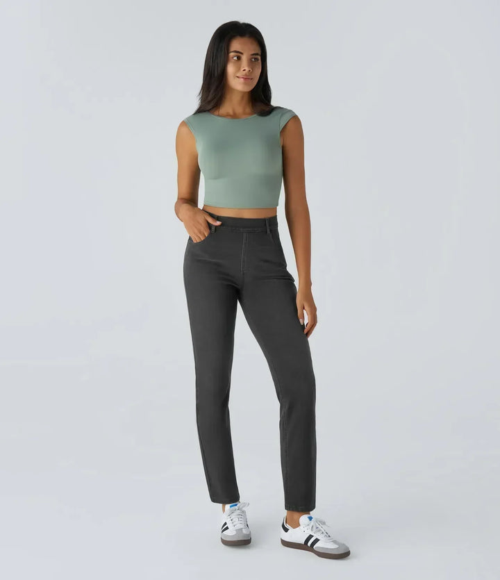 High Waist Elastic Comfort Pants