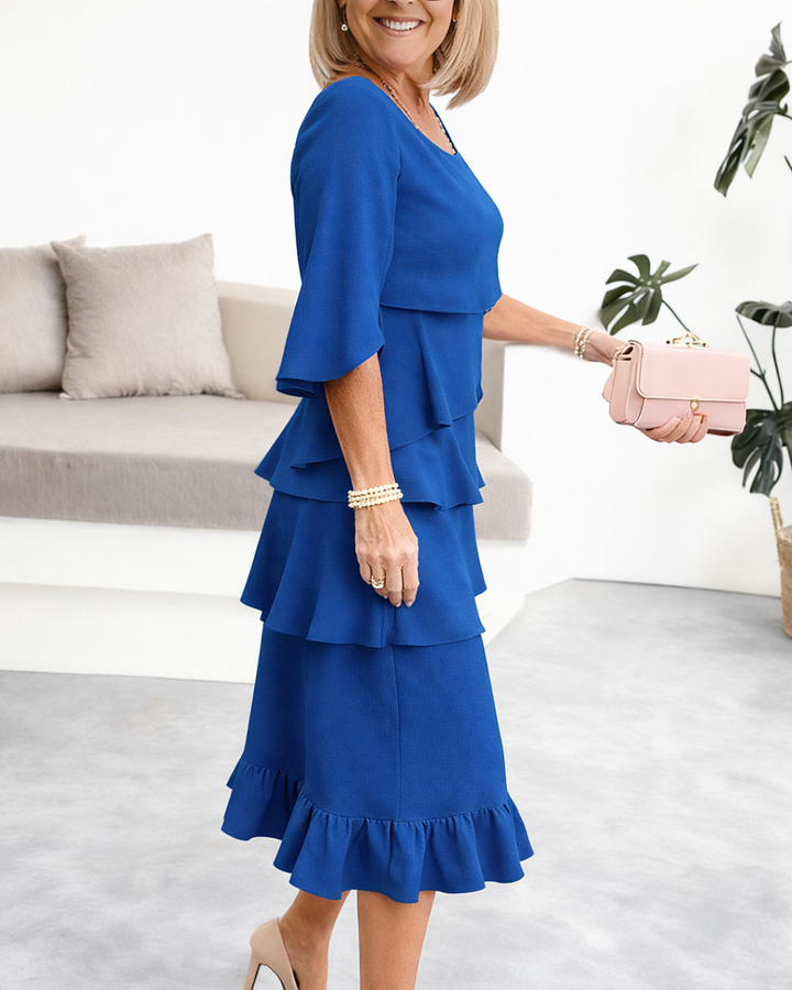 Patricia Ruffled Floral Midi Dress