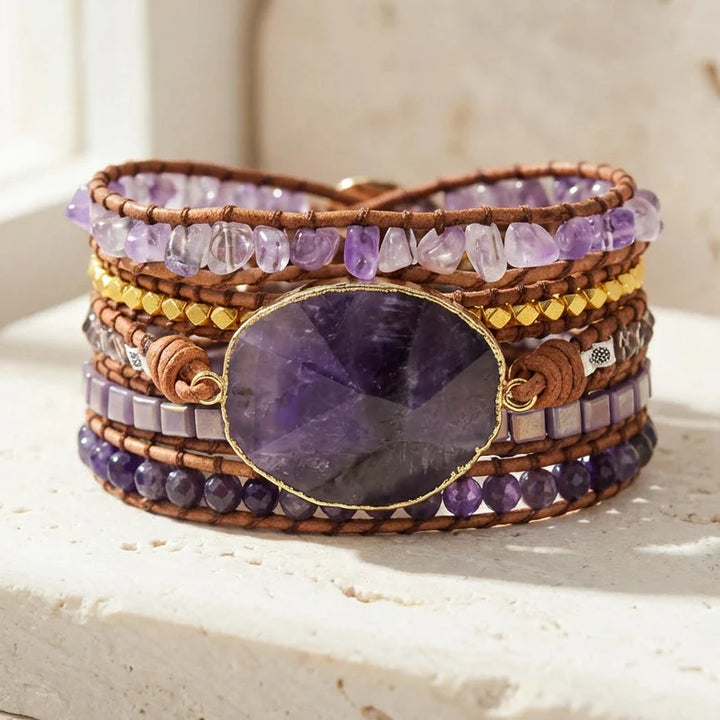 Poppy | Amethyst Elegance Wrap Bracelet