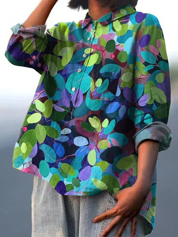 Adriana | Summer Forest Art Printed Women's Blouse