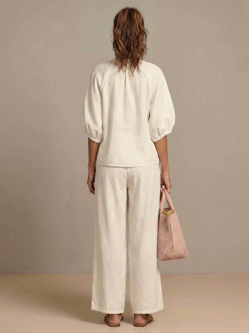 Natalia | Zip Blouson Wide Leg Pants Set