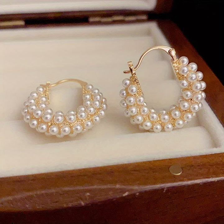 Perpetua | Layered Pearl Hoop Earrings