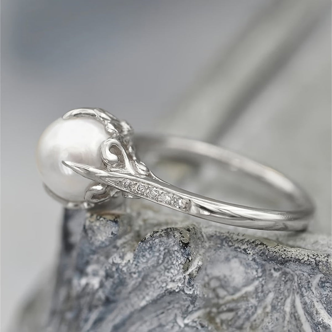 Wilhelmina | Delicate Pearl and Crystal Ring
