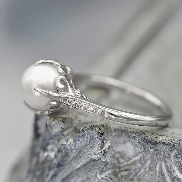 Wilhelmina | Delicate Pearl and Crystal Ring
