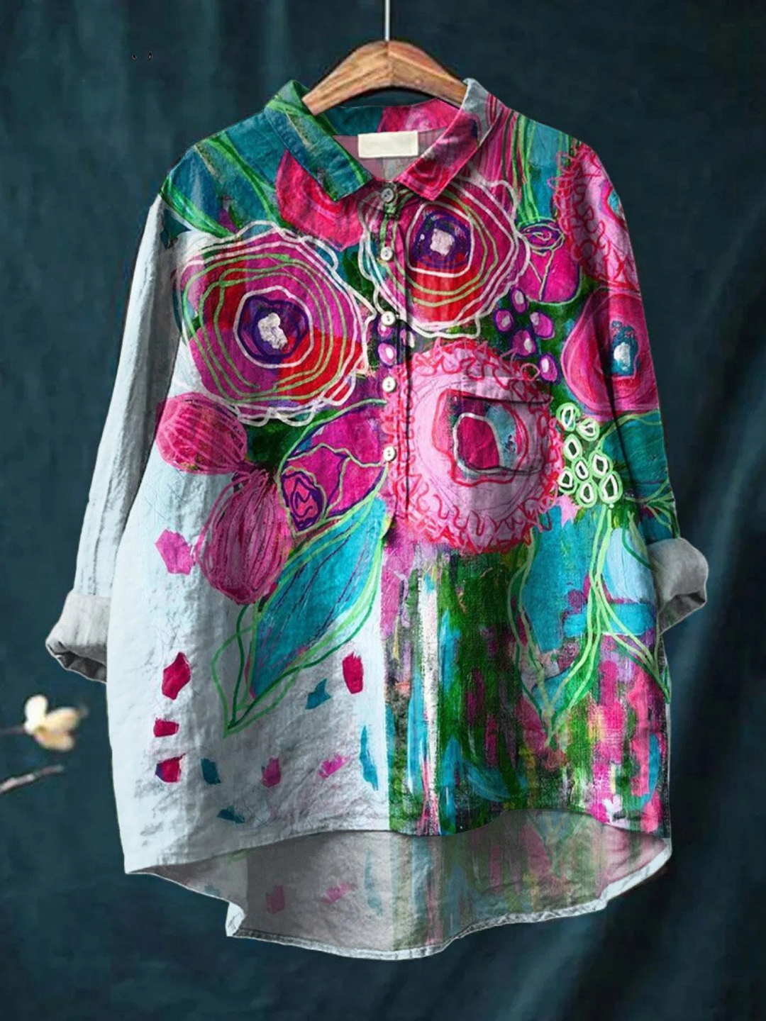 Skylar | Vintage Lovely Floral Art Print Blouse