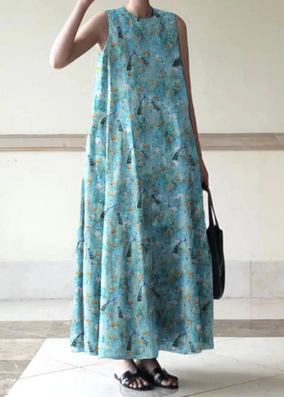 Black Sleeveless Linen Summer Dress