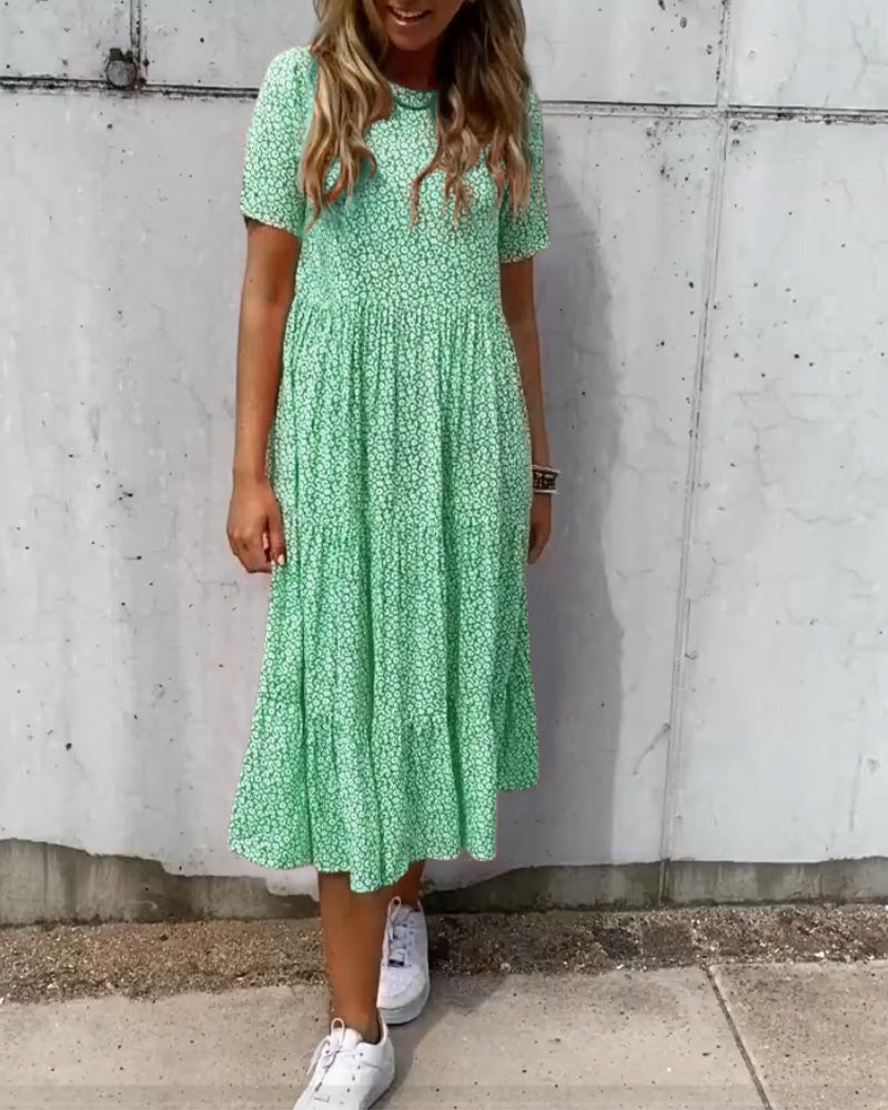 Floral Short Sleeve Dress