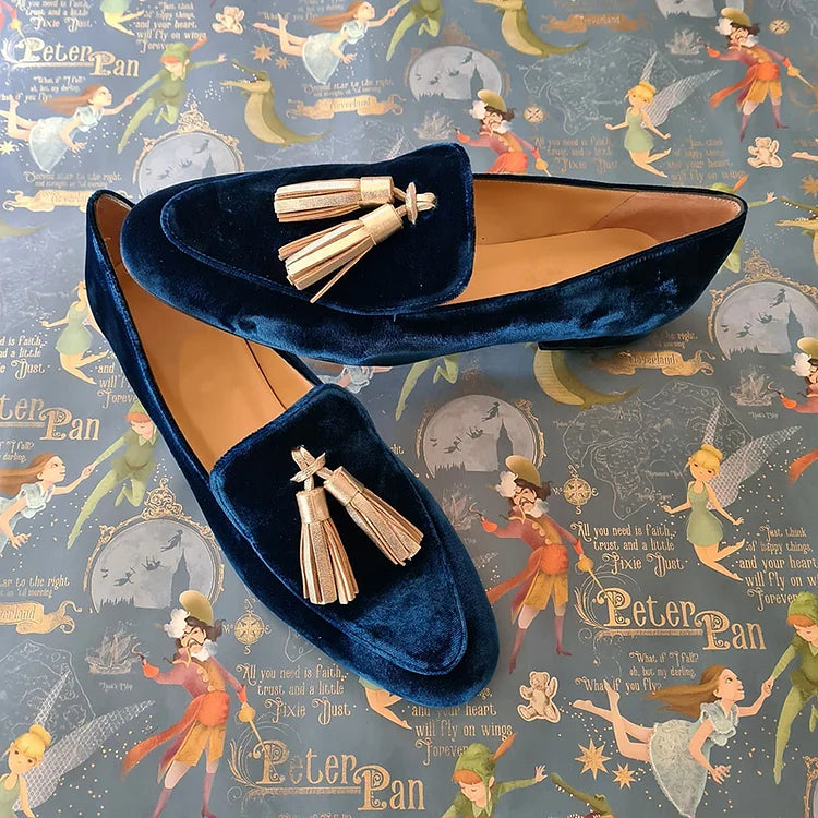 Midnight | Champagne Tassel Loafers
