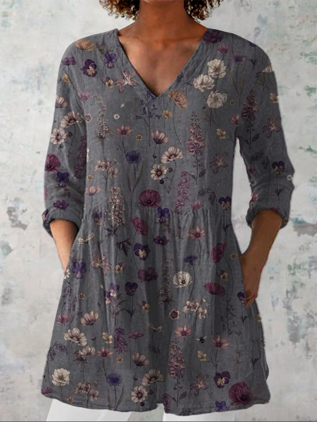 Kassidy | Vintage Long V-Neck Shirt