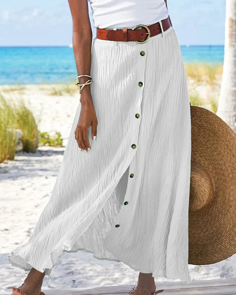 Syndy - Buttoned Flowing Skirt