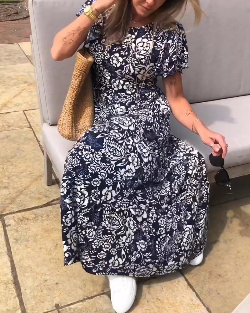 Floral Long Sleeve Maxi Dress