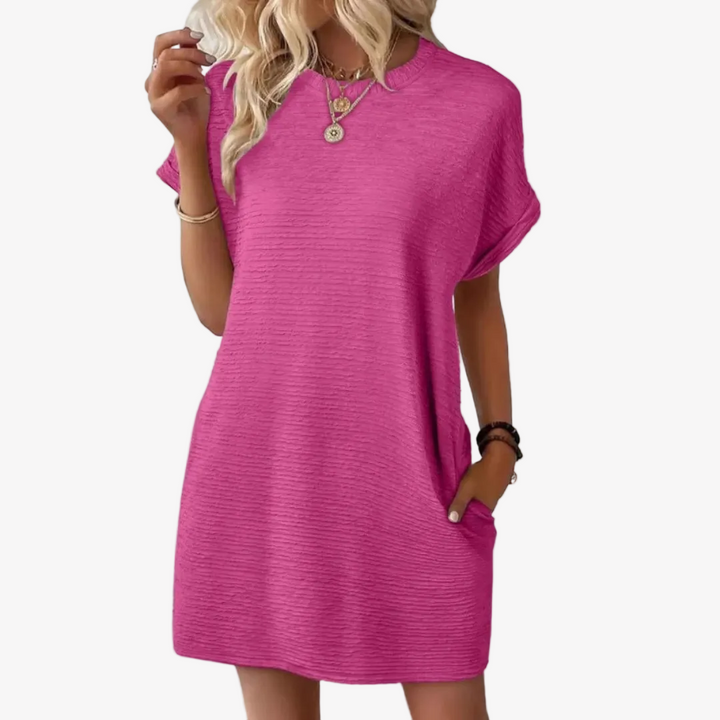 Ivay™ – Elegant Minimalist Summer Dress with Round Neckline
