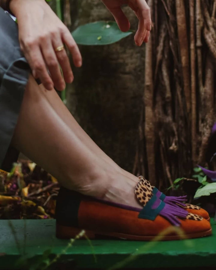 Lena | Fringe Animal Print Loafer