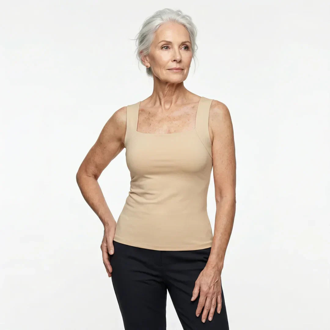 Lourdes Sleeveless Top with Built-in Bra