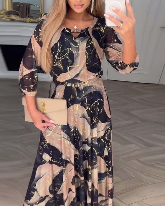 Camille Printed Chiffon Midi Dress