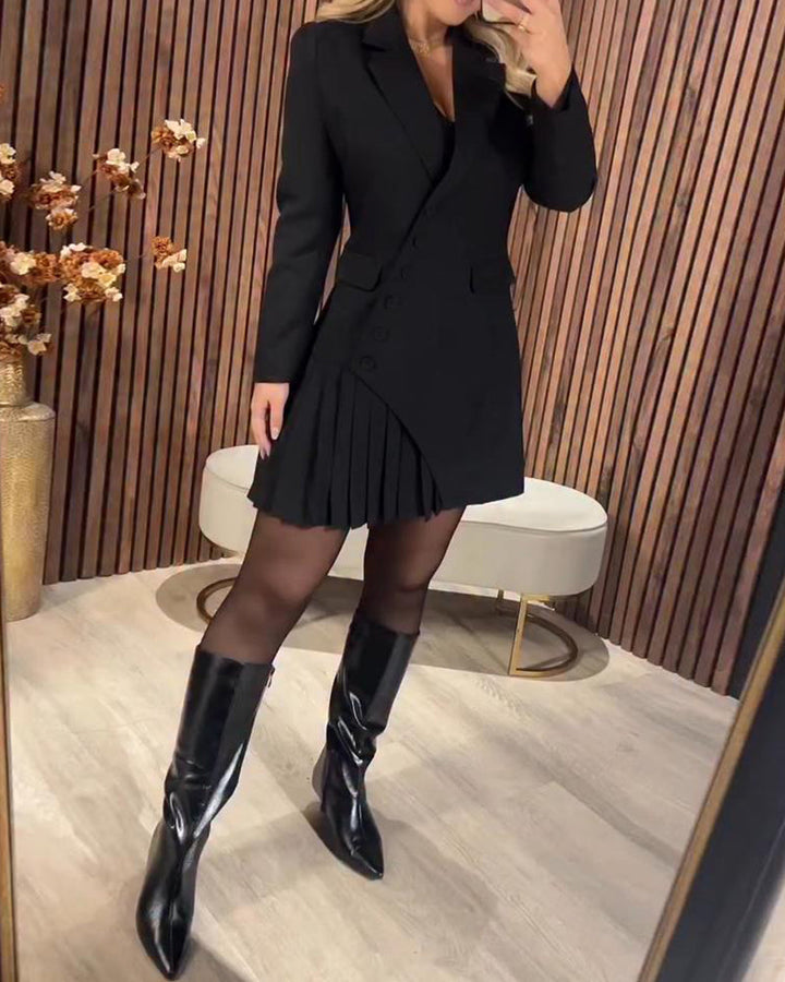 Lapel Blazer-Look Dress