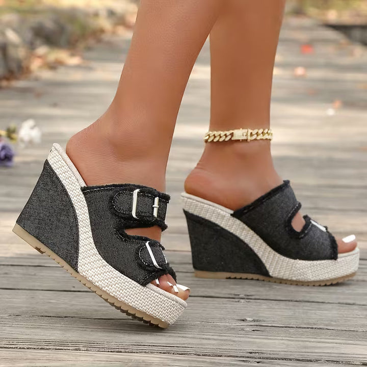 Atelier | Frayed Edge Wedge Sandal