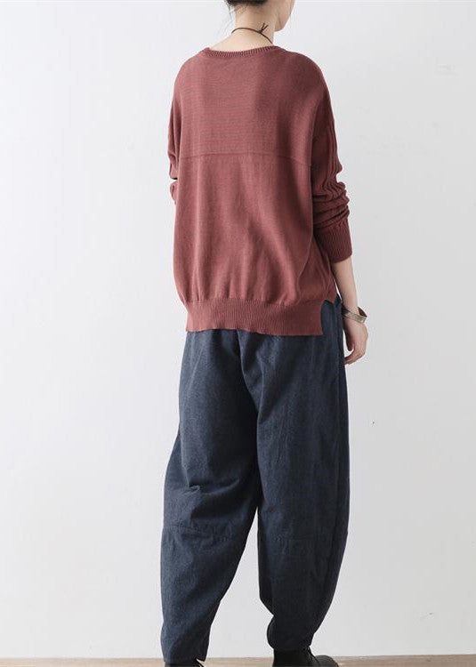 Dark Blue Oversized Warm Linen Pants