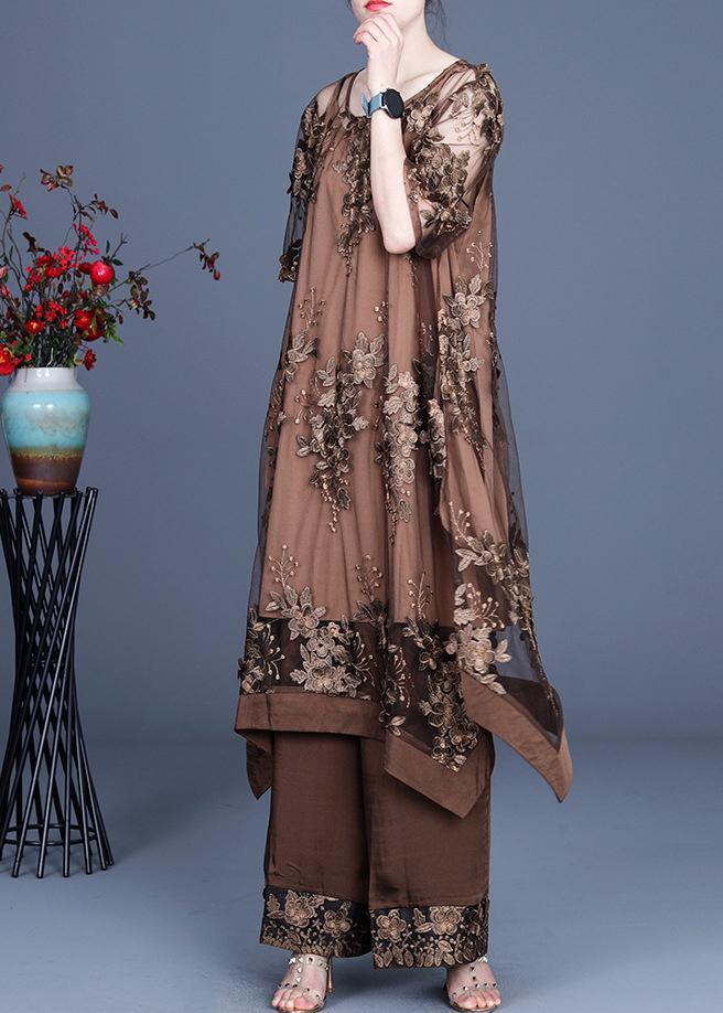 2021 Summer Irregular Dress Suspender Skirt Three-Piece Set with Wide Leg