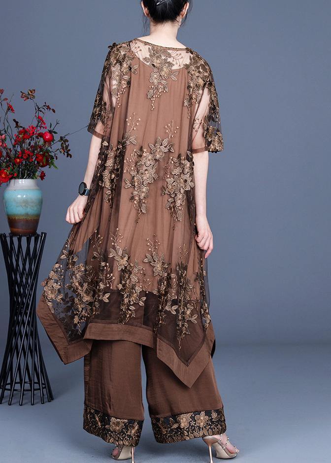 2021 Summer Irregular Dress Suspender Skirt Three-Piece Set with Wide Leg