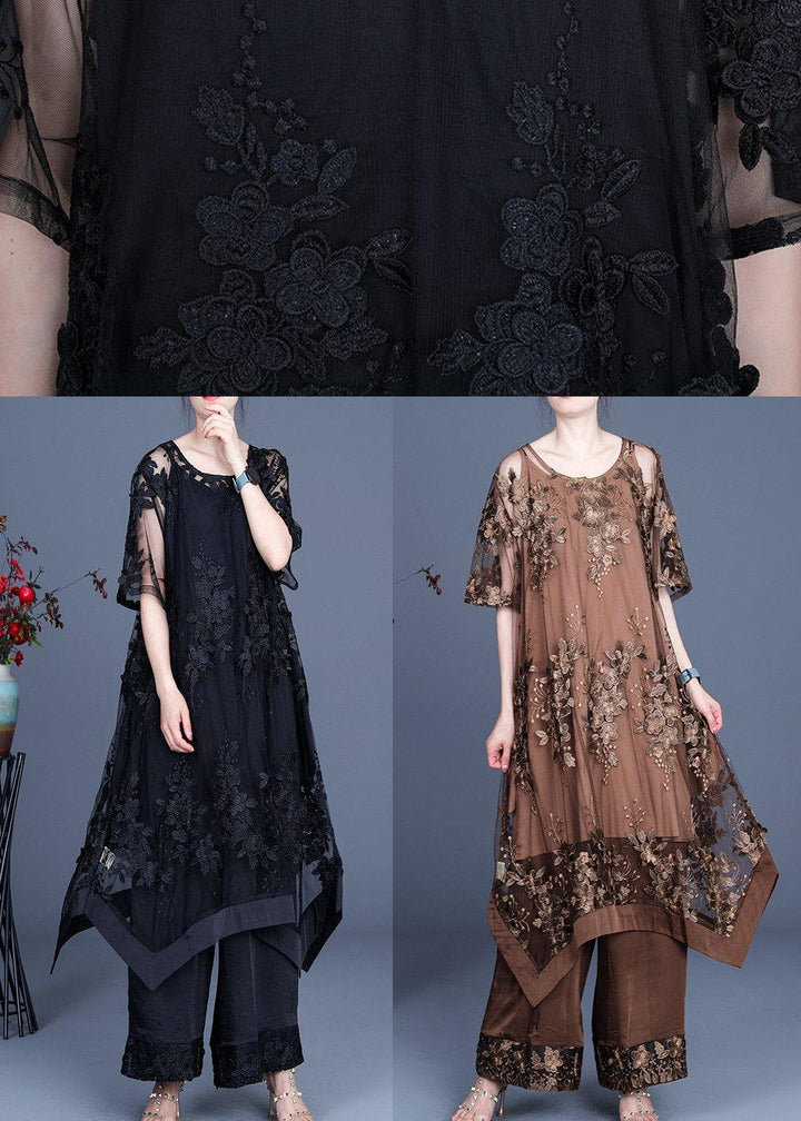 2021 Summer Irregular Dress Suspender Skirt Three-Piece Set with Wide Leg
