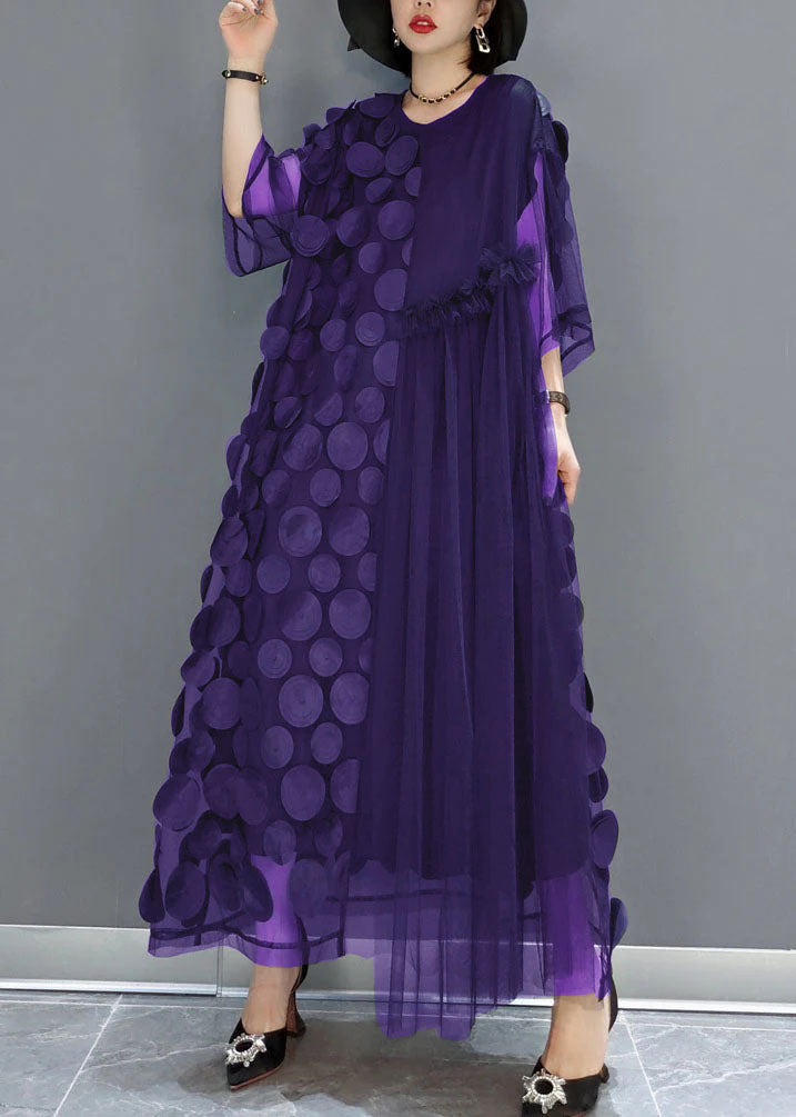Black Tulle Party Dresses O-Neck Asymmetric Half Sleeves