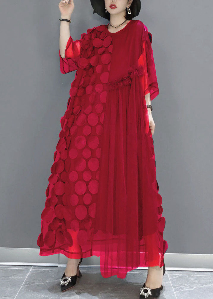 Black Tulle Party Dresses O-Neck Asymmetric Half Sleeves