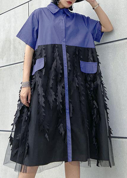 Black Reversed Tulle Cotton Dress