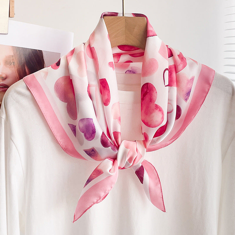 Mia | Casual Heart Print Scarf