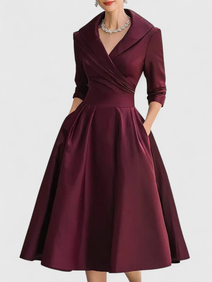 Zyrah Elegant Floral Midi Dress