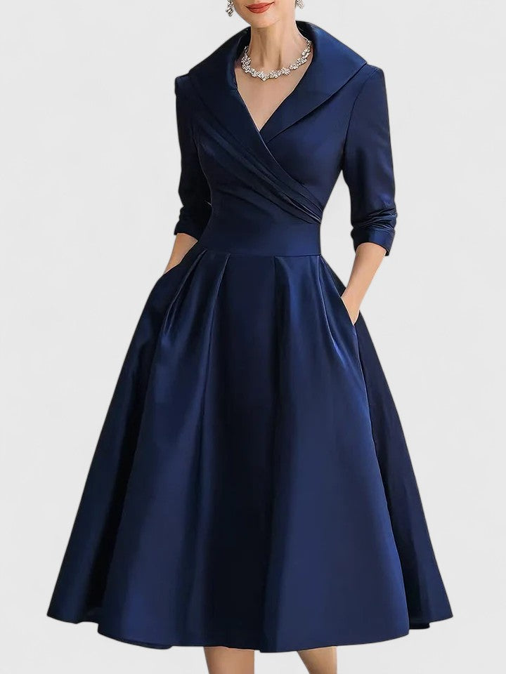 Zyrah Elegant Floral Midi Dress