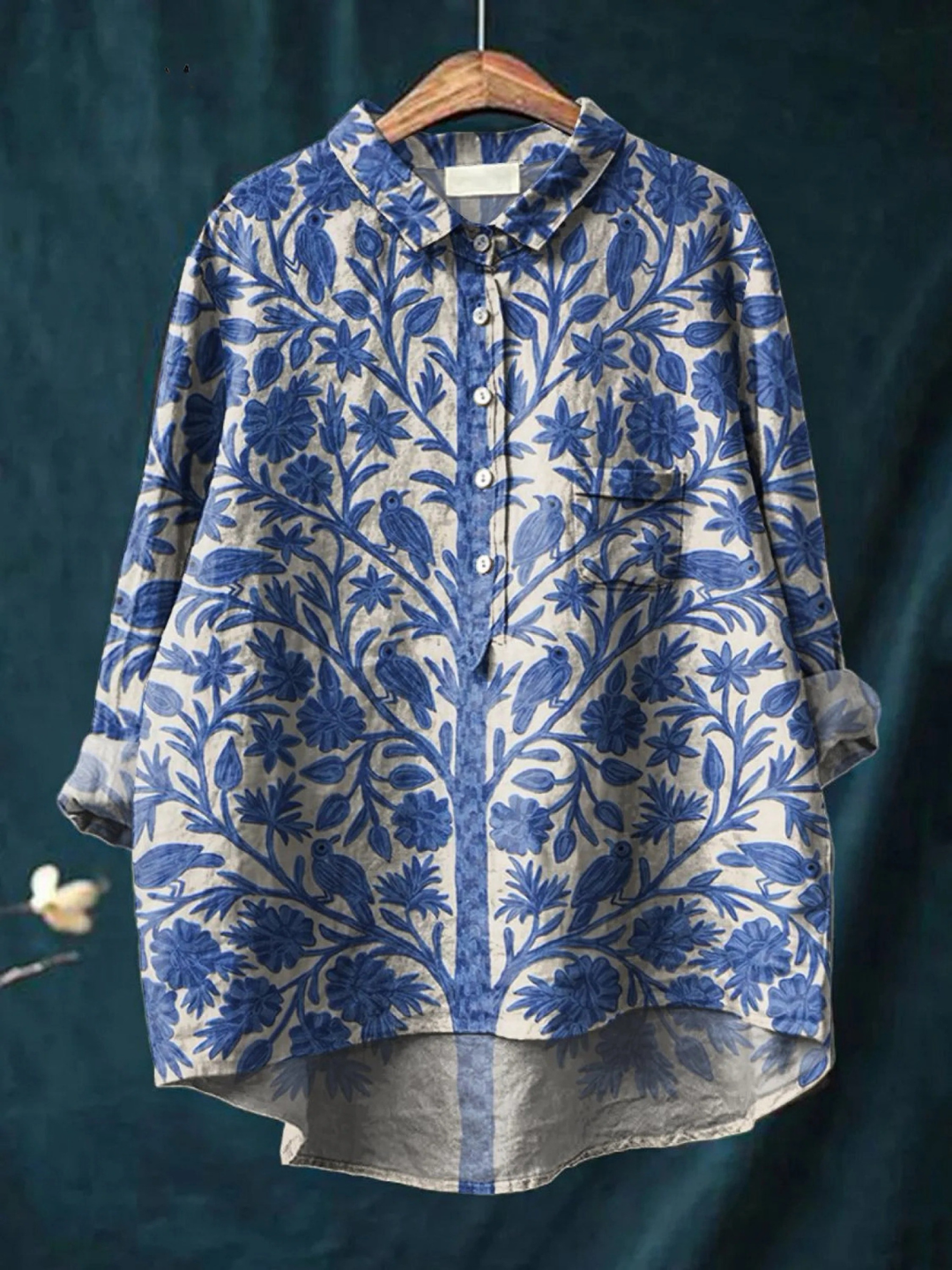 Natalie | Indian Art Floral Vintage Print Blouse