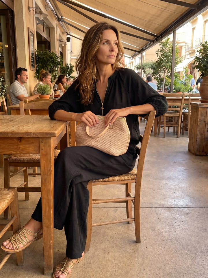 Natalia | Zip Blouson Wide Leg Pants Set