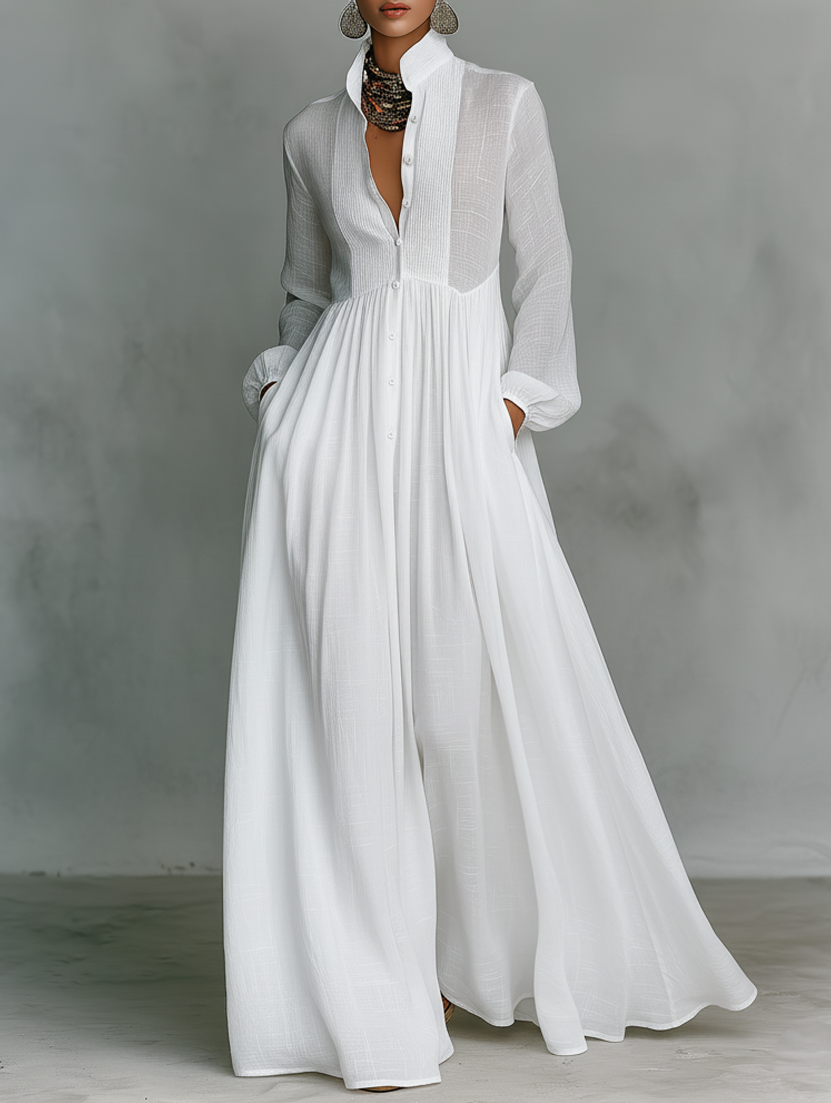 Serena Fluid Button Maxi Dress