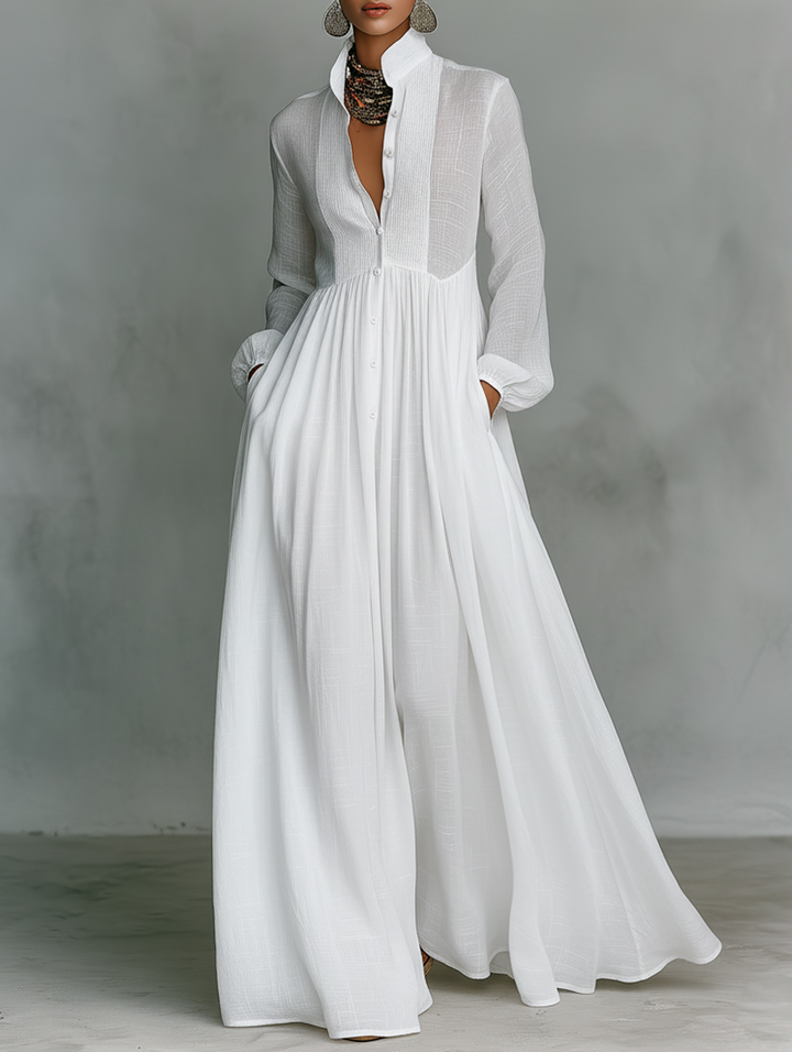 Serena Fluid Button Maxi Dress